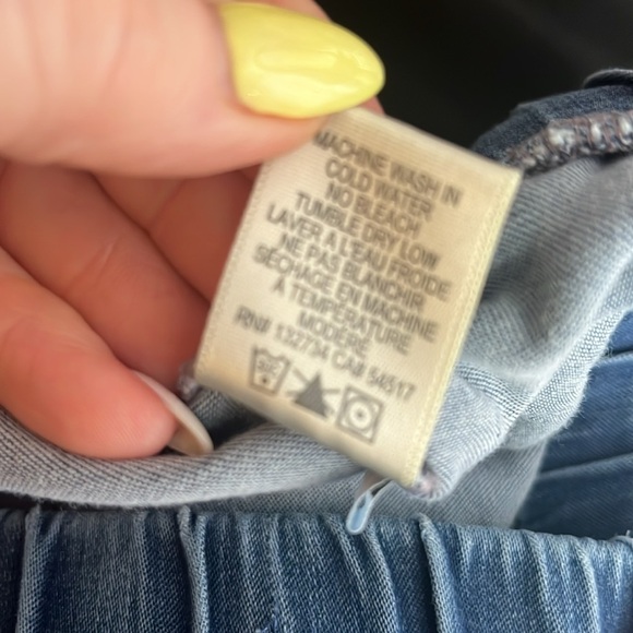 Bella Dahl Blue Distressed Chambray  Joggers Relaxed Fit Pockets Size XS - Picture 11 of 11